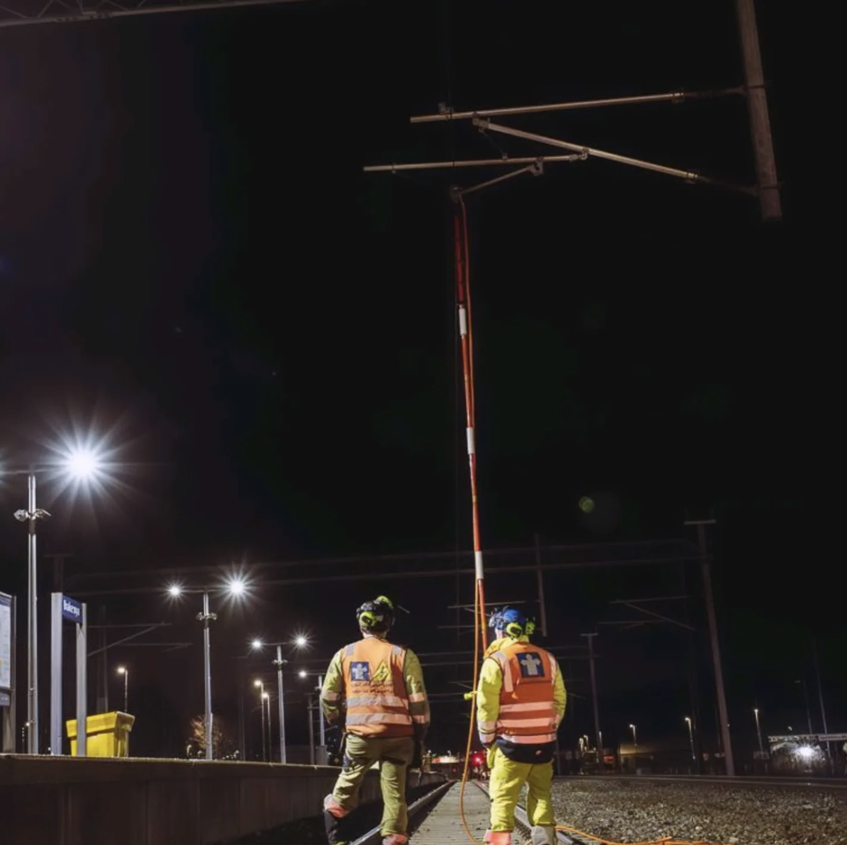 Kontroll og arbeid på kontaktledning om natten